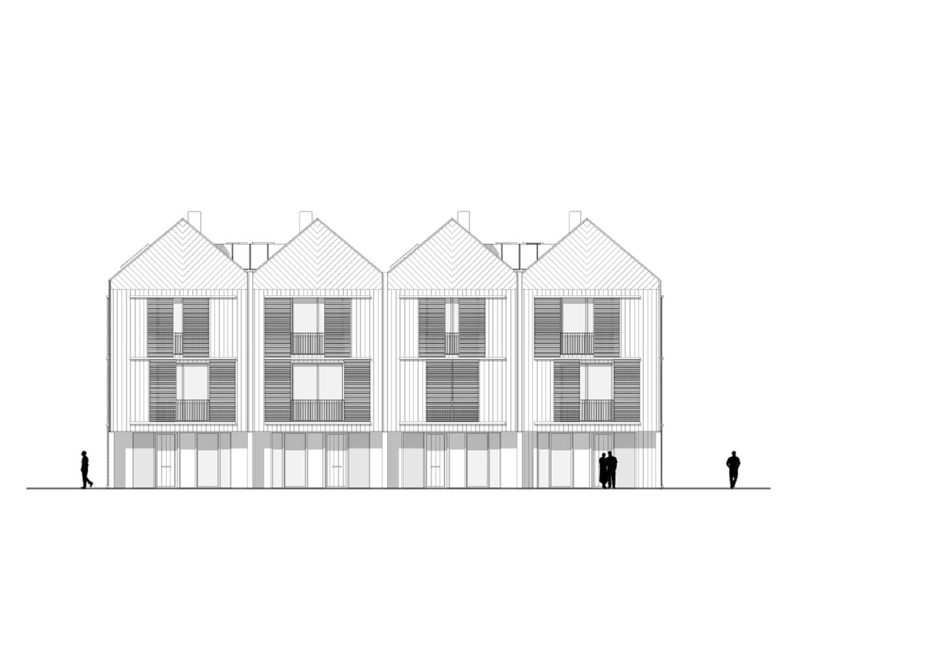 Werf bij de Sluis Muiden-Rijnboutt-1740 Blok K - westgevel