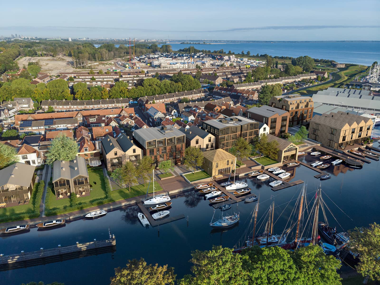 De Werf bij de Sluis Muiden luchtfoto