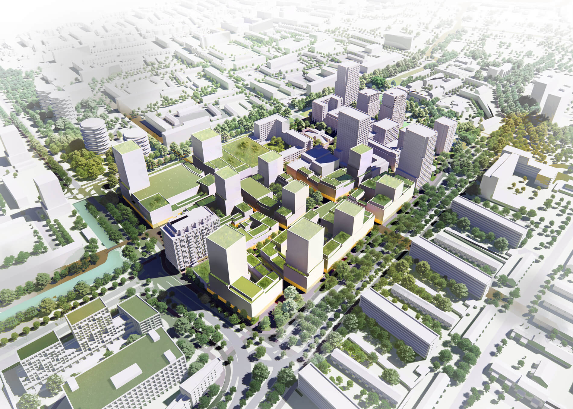 Centrum Schalkwijk Haarlem-Rijnboutt-vogelvlucht