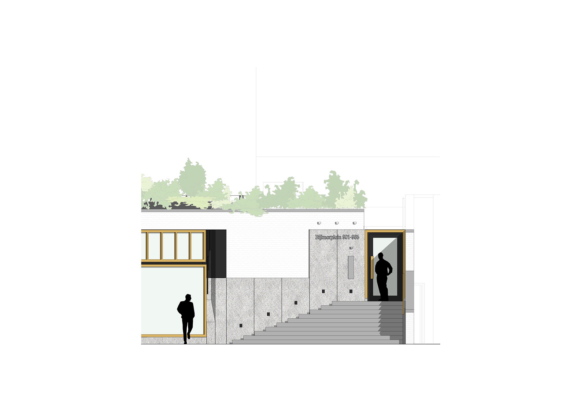 rijnbout architecten amsterdamse poort - gevelfragment opgang dek west